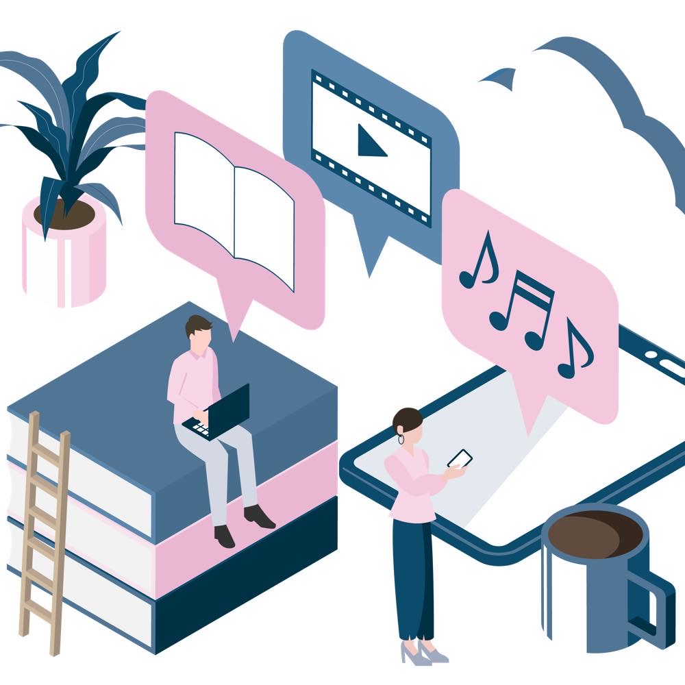 スマホで映画を観たり音楽を聴く